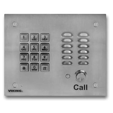 VIKING Viking K-1700-3EWP SS Handsfree Phone with Key Pad VK-K-1700-3EWP